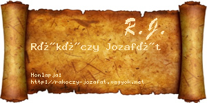 Rákóczy Jozafát névjegykártya